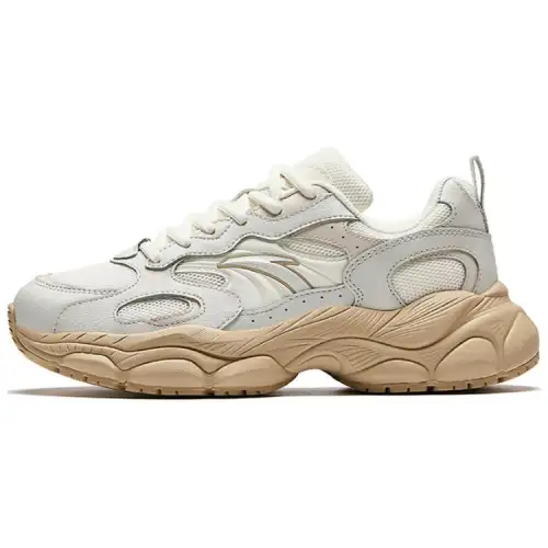 Anta Millennial Generation Slip Resistant Abrasion Resistant Low top Casual Shoes Women's White Rice Gray