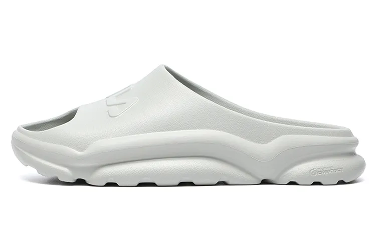 FILA Swim Retro Slides Rubber Sole Quick Dry Slide Slippers Men's Ore Gray