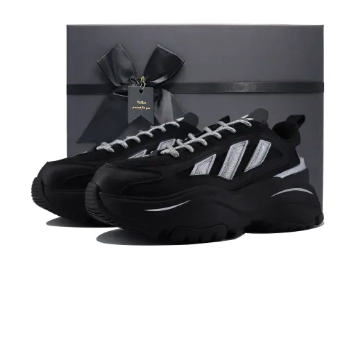 Adidas Originals OZGAIA Slip Resistant Slip Resistant Low top Casual Shoes Women's Black Silver