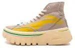Li Ning Wave BOOT Cushioning Slip Resistant Abrasion Resistant Breathable High top Casual Shoes Men's Apricot Yellow