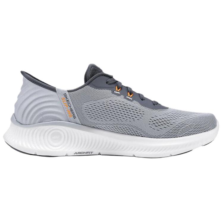 Skechers MEN’S GO WALK Low top Casual Shoes Men’s Gray White Orange