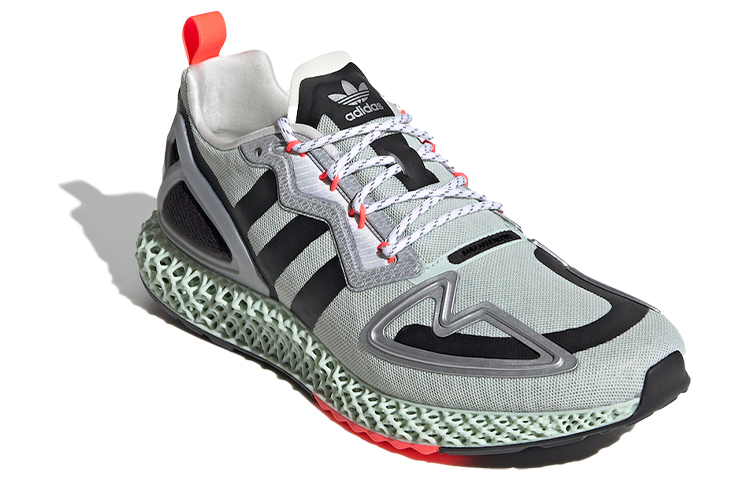 Кроссовки adidas originals ZX 2K 4D (зелено-серо-красные) — фото 2