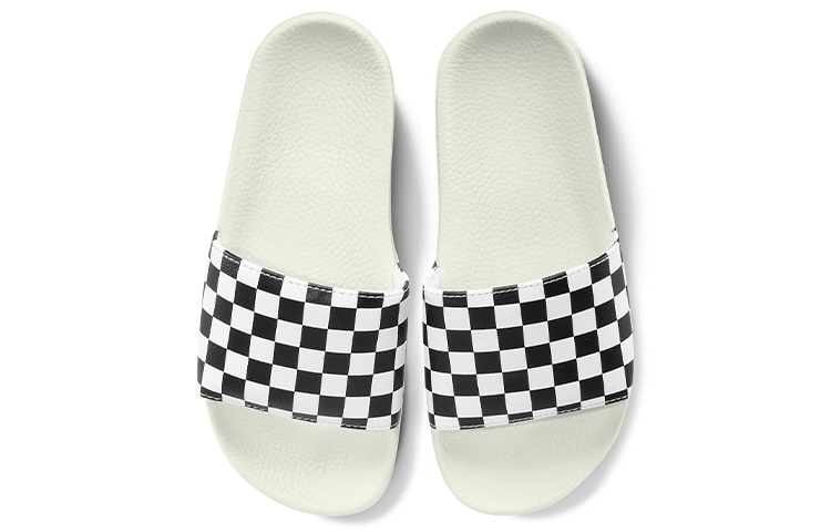 Женские шлепанцы Vans Slide-On (черно-белые) — фото 5