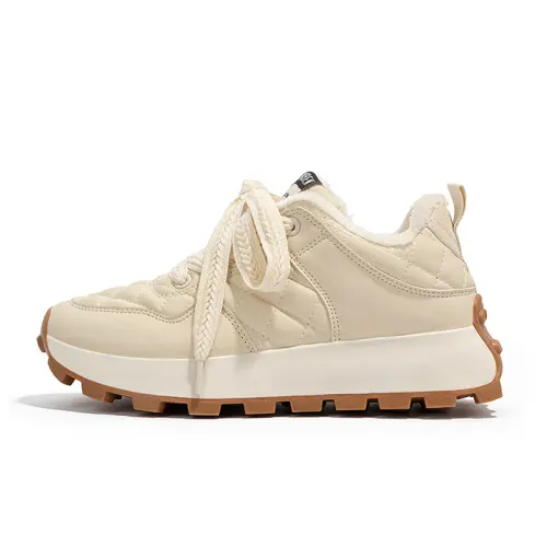 RENBEN Fabric Trendy, Versatile, And Comfortable Platform Fleece Lined Height Increasing Thermal Low top Casual Shoes