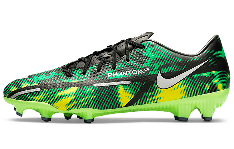 Nike Phantom GT 2 Round Toe Lace MG (Glue Short Nails) Artificial Grass Superfiber Wear-Resistant Wrapping Football Shoes Men's Green