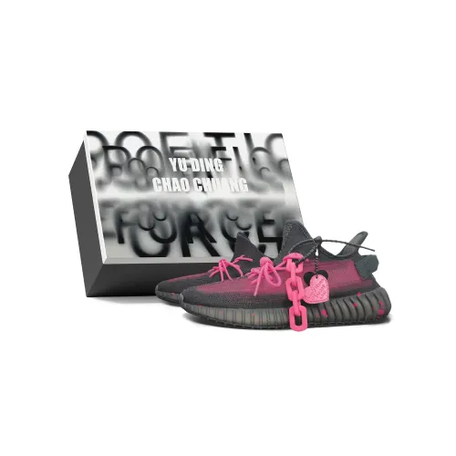 Adidas Originals Yeezy Boost 350 V2 Moisture Wicking And Breathable Low top Casual Shoes Unisex Black Pink