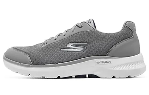Skechers Go Walk 6 Cushioning Abrasion Resistant Breathable Low top Casual Shoes Men's Gray