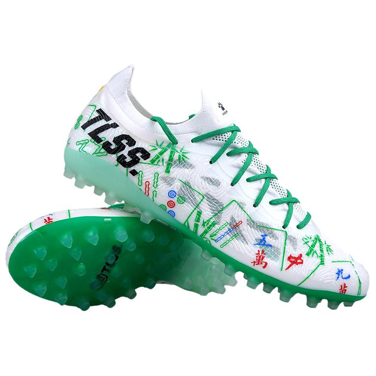 TLSS. x KELME MG Multi Ground Slip Resistant Abrasion Resistant Soccer Shoes Men’s White Green