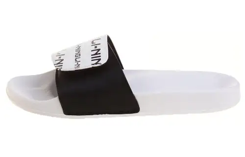 Li Ning Trendy Quiet Slide Slippers Men's Black White