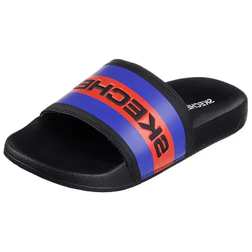 Skechers Side Lines Odor Resistant Slide Slippers Men's Black