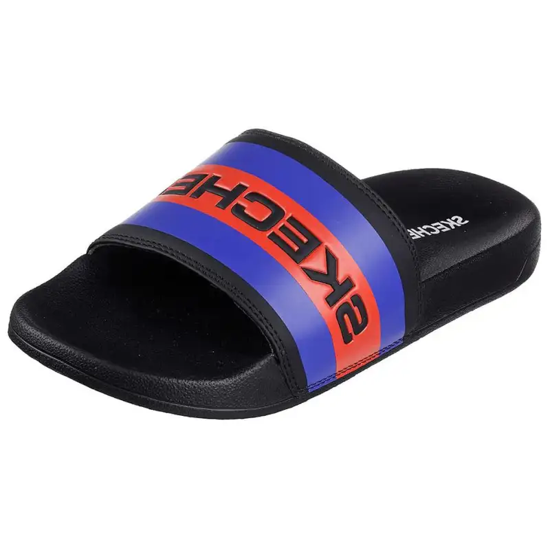 Skechers Side Lines Odor Resistant Slide Slippers Men's Black