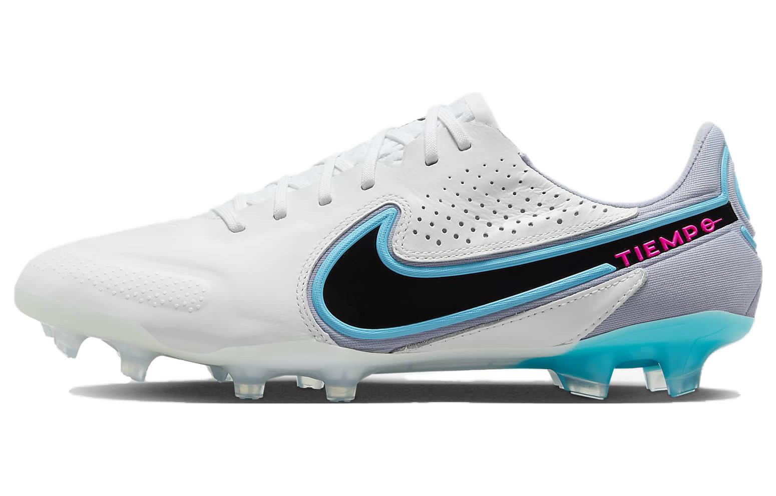 Nike Tiempo Legend 9 Elite round head FG (glue spikes) football shoes for men and women, white