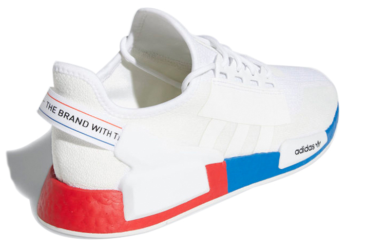 кеды adidas Originals NMD_R1 V2 (бело-сине-красные) — фото 4