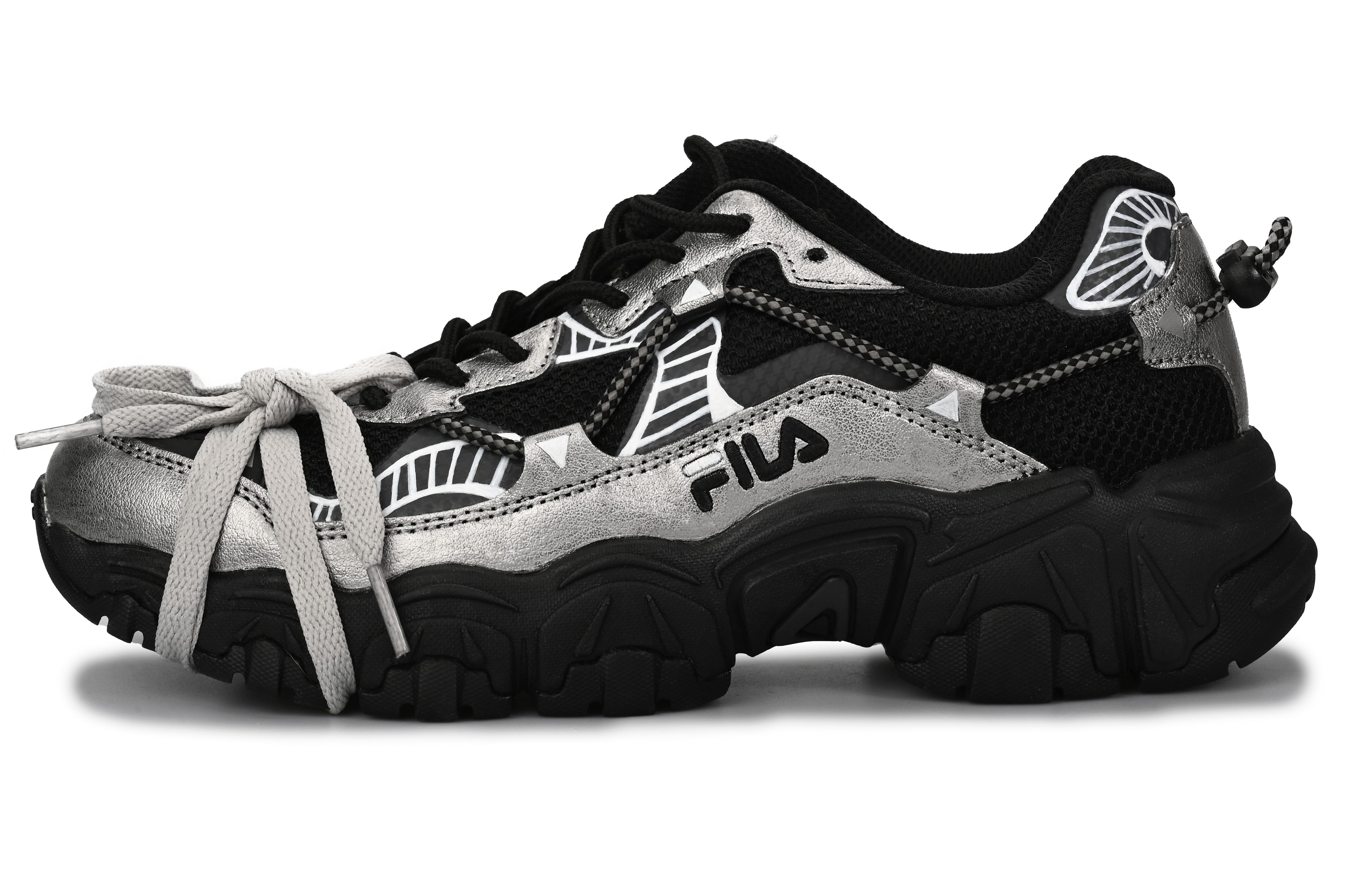 FILA Cat Claw Casual Shoes Unisex Low Top Black/Silver