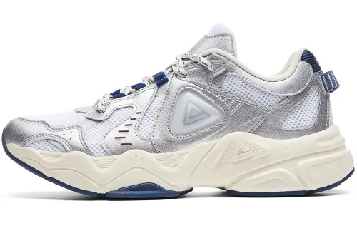 PEAK Taichi P2K Cushioning Abrasion Resistant Rebound Low top Casual Shoes Men's White Silver Sapphire Blue