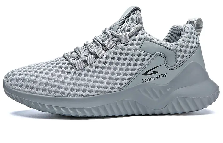 DEERWAY Fabric Slip Resistant, Abrasion Resistant, Breathable Low top Athleisure Men's Gray