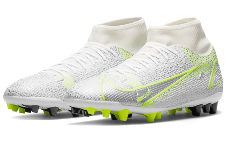 Мужские кроссовки Nike Mercurial Superfly 8 14 AG (белый / зеленый) — Белый / зелёный — фото 3