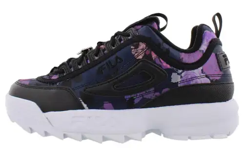 FILA Disruptor 2 Cushioning Abrasion Resistant Cushioning, Wear Resistant Low top Casual Shoes Women's Purple Black
