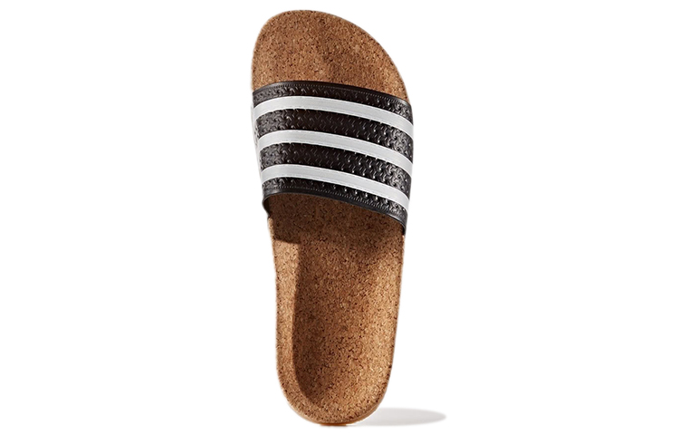 Женские шлепанцы adidas originals Adilette Cork (черно-белые) — фото 4