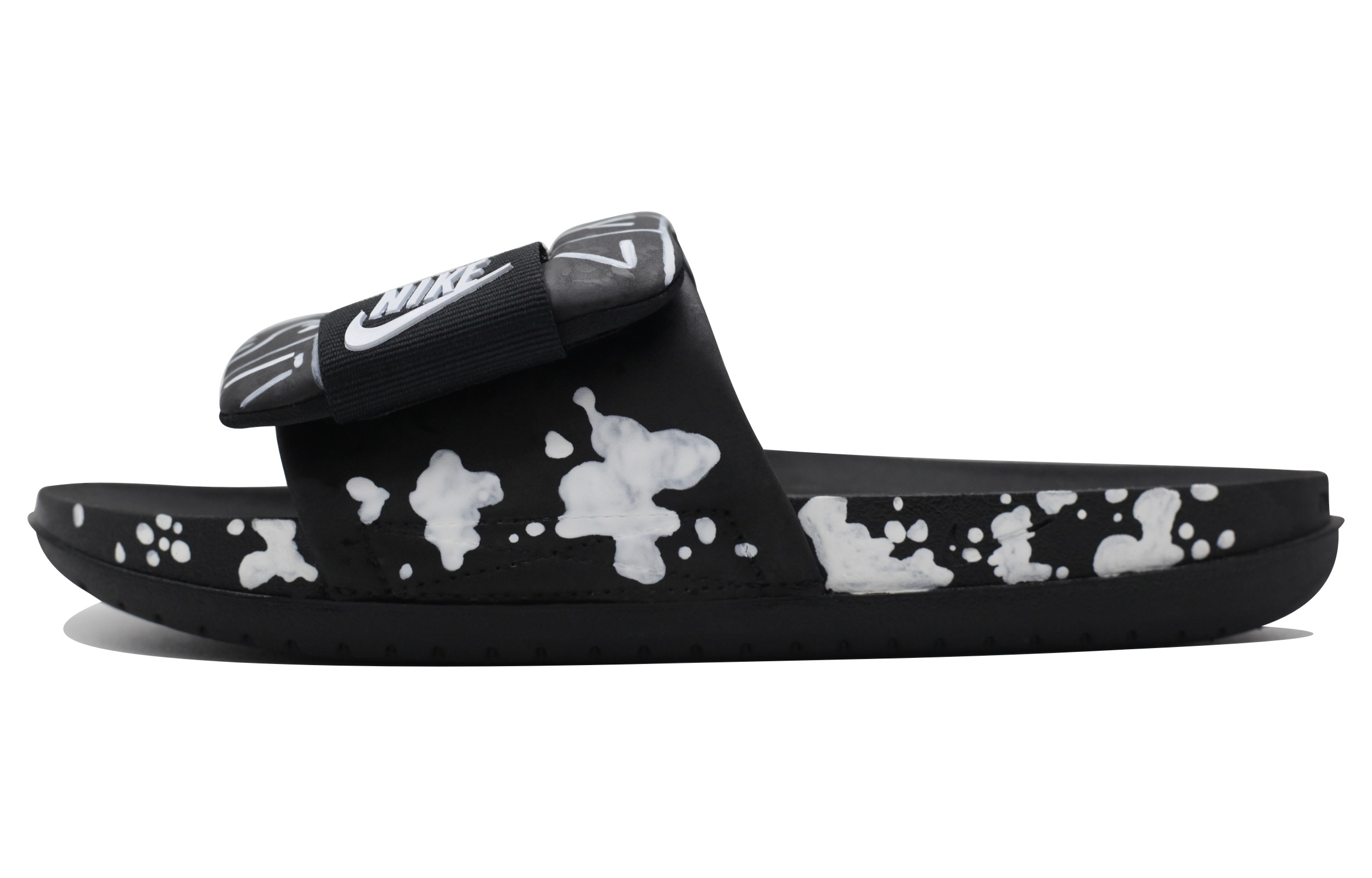 Nike Offcourt Adjust Slide Quiet Slip Resistant Quick Dry Slide Slippers Unisex Black White