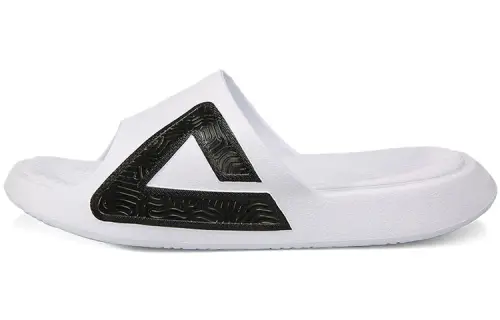PEAK Taichi Classic Slippers Cushioning Slip Resistant Slide Slippers Women's White Black