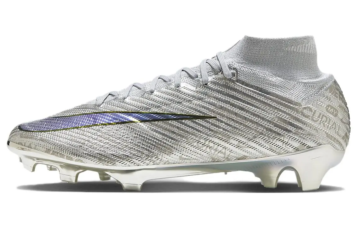 Nike Mercurial Superfly 9 FG Firm Ground Natural Grass Soccer Shoes Men's Silver