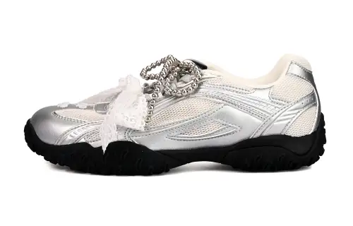 FILA Eschape Ballet Girlish SAML Slip Resistant Abrasion Resistant Low top Running Shoes Unisex Silver White