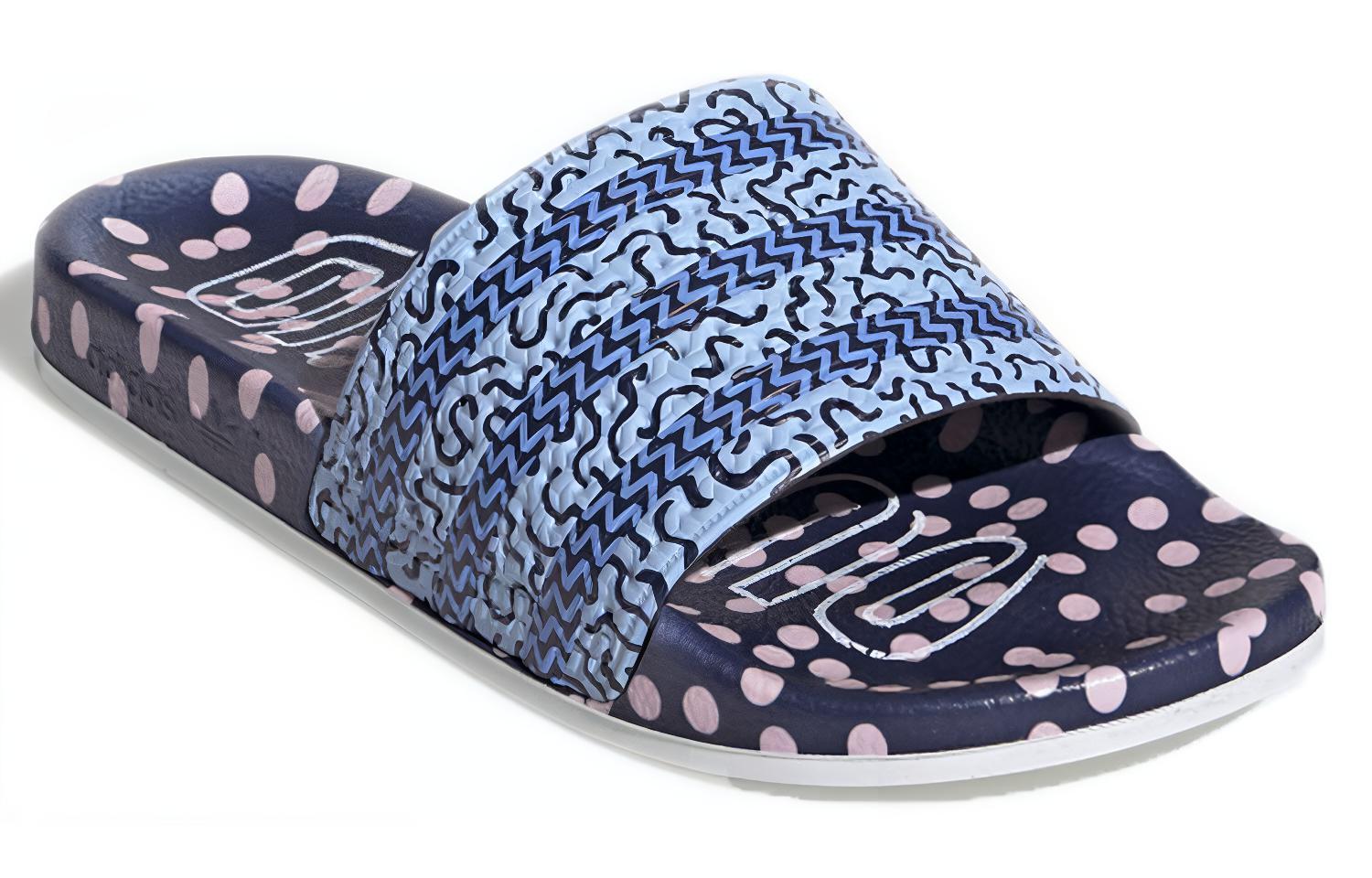 Женские шлепанцы adidas originals Adilette (сине-фиолетовые) — фото 2