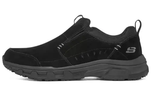 Skechers Oak Canyon Leather Low top Casual Shoes All Black