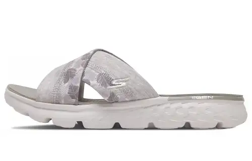 Skechers Go Walk Fle Slides Rubber Sole Quiet Slide Slippers Women's