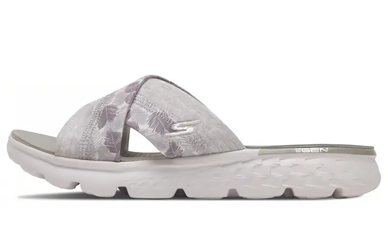 Skechers Go Walk Fle Slides Rubber Sole Quiet Slide Slippers Women's