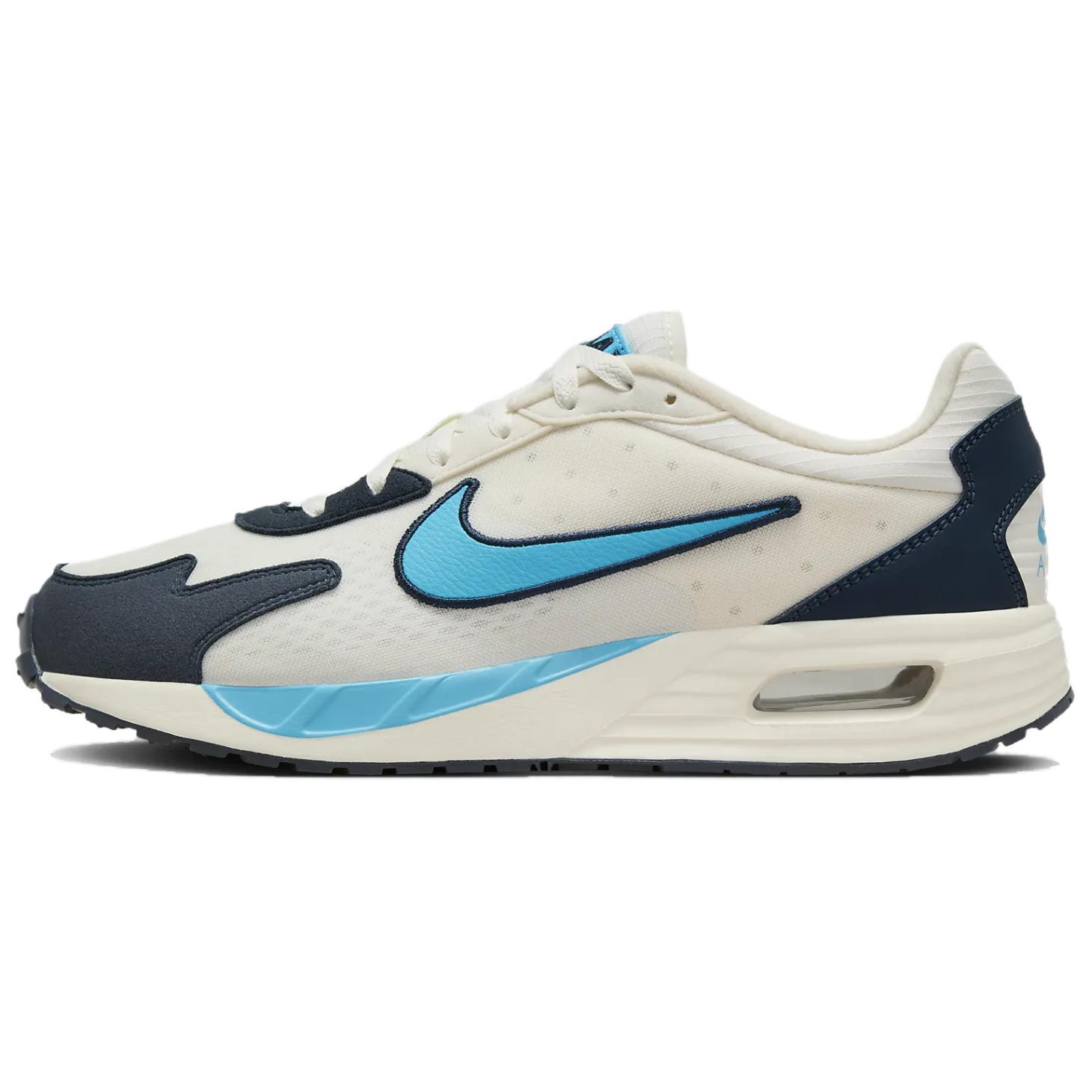 Nike Air Max Solo comfortable and versatile low-top casual running shoes for men, beige, blue and black
