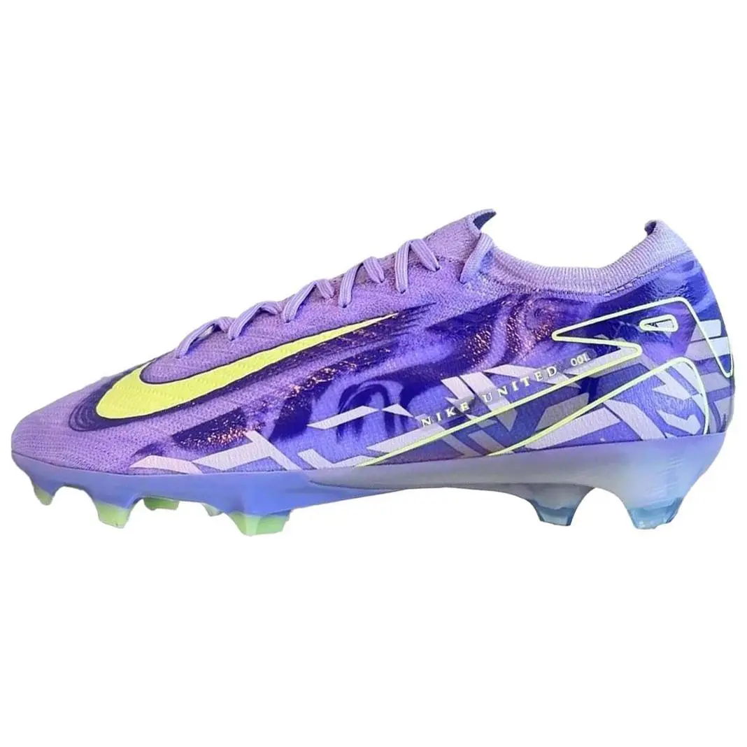Nike Mercurial Vapor 16 FG Firm Ground Natural Grass Fabric Soccer Shoes Unisex Purple Green