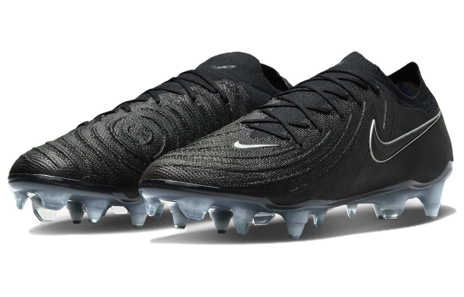 Nike Phantom GX SG Soft Ground Cushioning Slip Resistant Soccer Shoes Unisex Black Blue