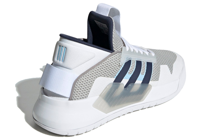 Женские кроссовки adidas neo BBALL90S (серо-бело-синие) — фото 4