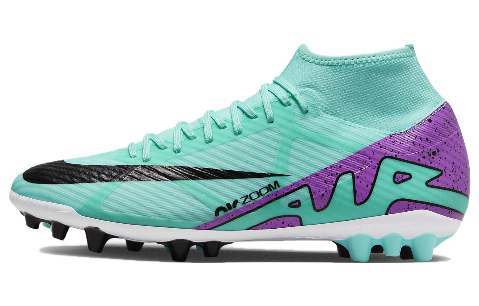 Nike Mercurial Superfly 9 Academy Fashion Sports AG (Glue Short Spikes) Artificial Grass Football Shoes Men and Women Green
