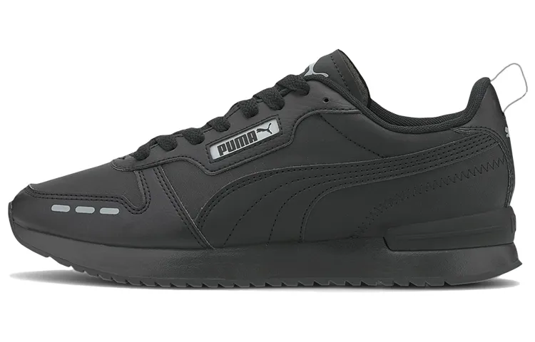 PUMA R78 Synthetic Leather Cushioning Abrasion Resistant Low top Casual Shoes Unisex Black Gray