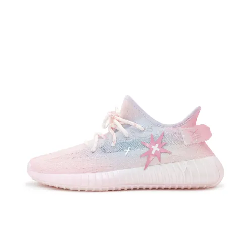 Adidas Originals Yeezy Boost 350 V2 Cushioning Slip Resistant Low top Casual Shoes Unisex Ice Pink Blue