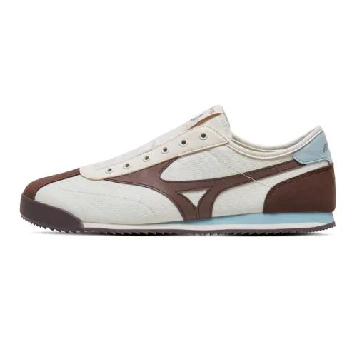 YONGPUKAFEI x Mizuno LG 60S Slip Resistant, Breathable, Lightweight Low top Casual Shoes Unisex Ecru Coffee