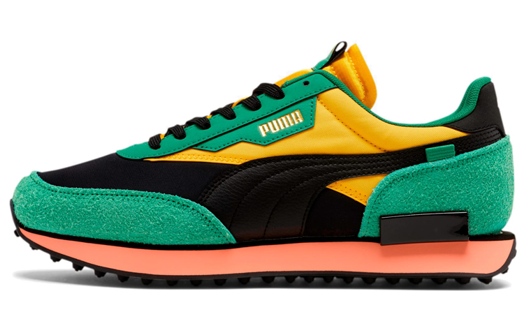 PUMA Future Rider Game On Black Green Yellow