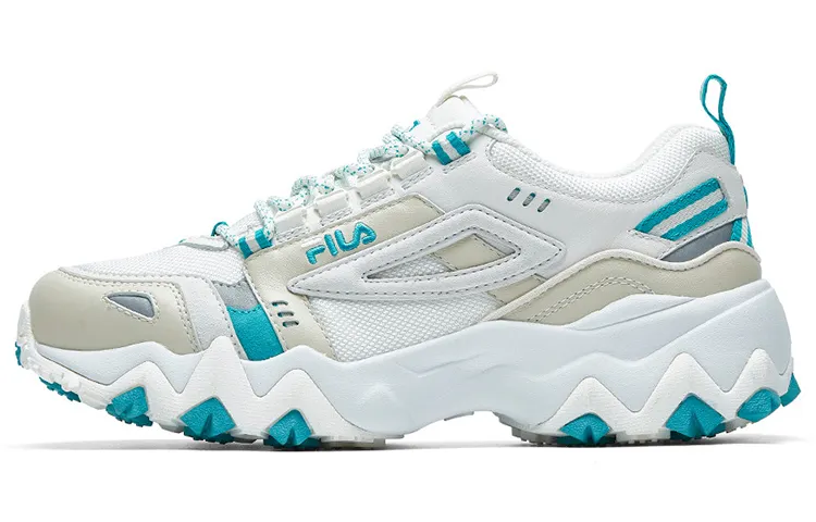 FILA Fellow Mesh, Textile, Synthetic Leather Low top Casual Shoes Women's Gray White Green
