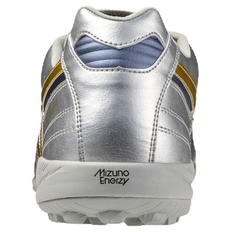 Mizuno MORELIA SALA TF Turf Slip Resistant Abrasion Resistant Soccer Shoes Unisex Silver