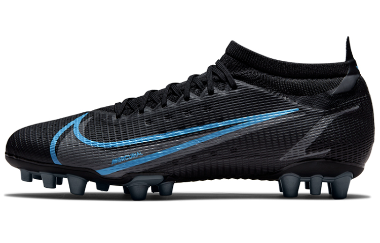 Nike Mercurial Vapor 14 Mercurial 14 Pro laces AG (glue short nails) artificial grass composite material super fiber anti-slip wear-resistant wrapping support impact resistance football shoes men's black and blue