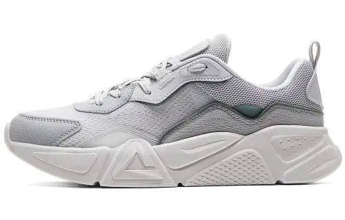 PEAK Cushioning Slip Resistant Abrasion Resistant Breathable Lightweight Low top Casual Shoes Men's Gray