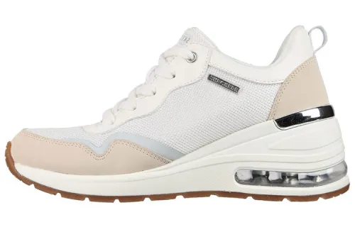 Skechers Million Air Air Ess Textile, Synthetic Leather Low top Casual Shoes Women's White