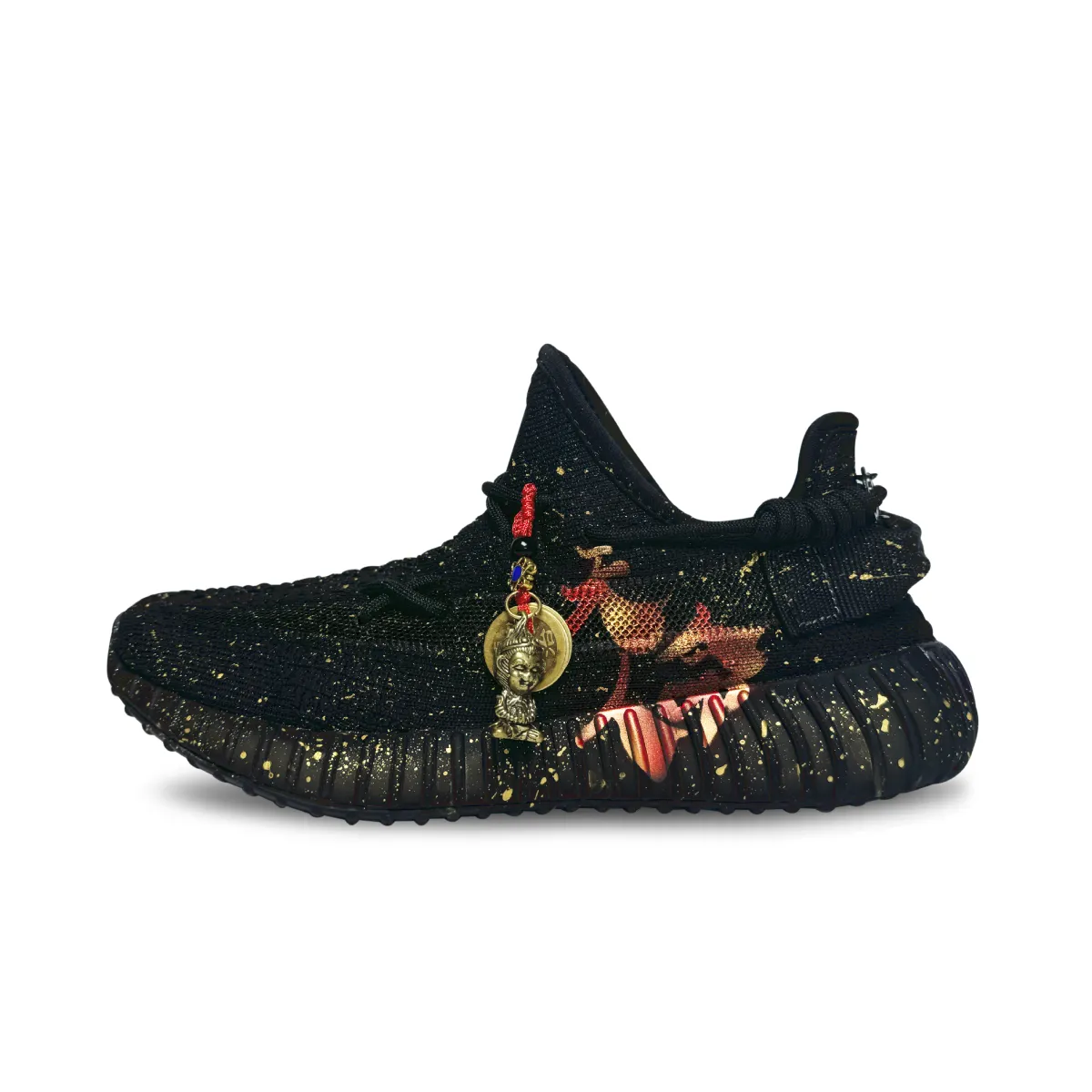 Adidas Originals Yeezy Boost 350 Low top Casual Shoes Unisex Black Gold