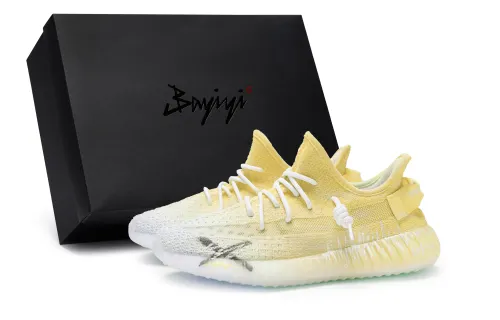 Adidas Originals Yeezy Boost 350 V2 Low top Casual Shoes Unisex White Yellow