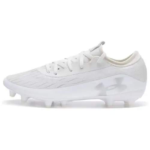 Under Armour FG Firm Ground Abrasion Resistant Lightweight Soccer Shoes Unisex Gray White