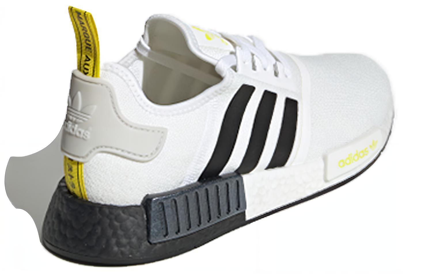 Унисекс кроссовки adidas originals NMD_R1 (бело-черно-желтые) — фото 3