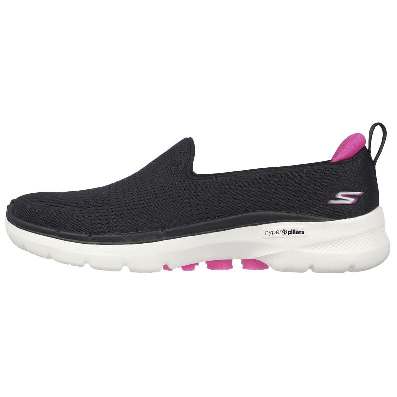 Skechers Skechers Go Walk 6 Ocean Splash Comfortable and Versatile Breathable and Warm Low-top Lifestyle Shoes Women's Black Pink